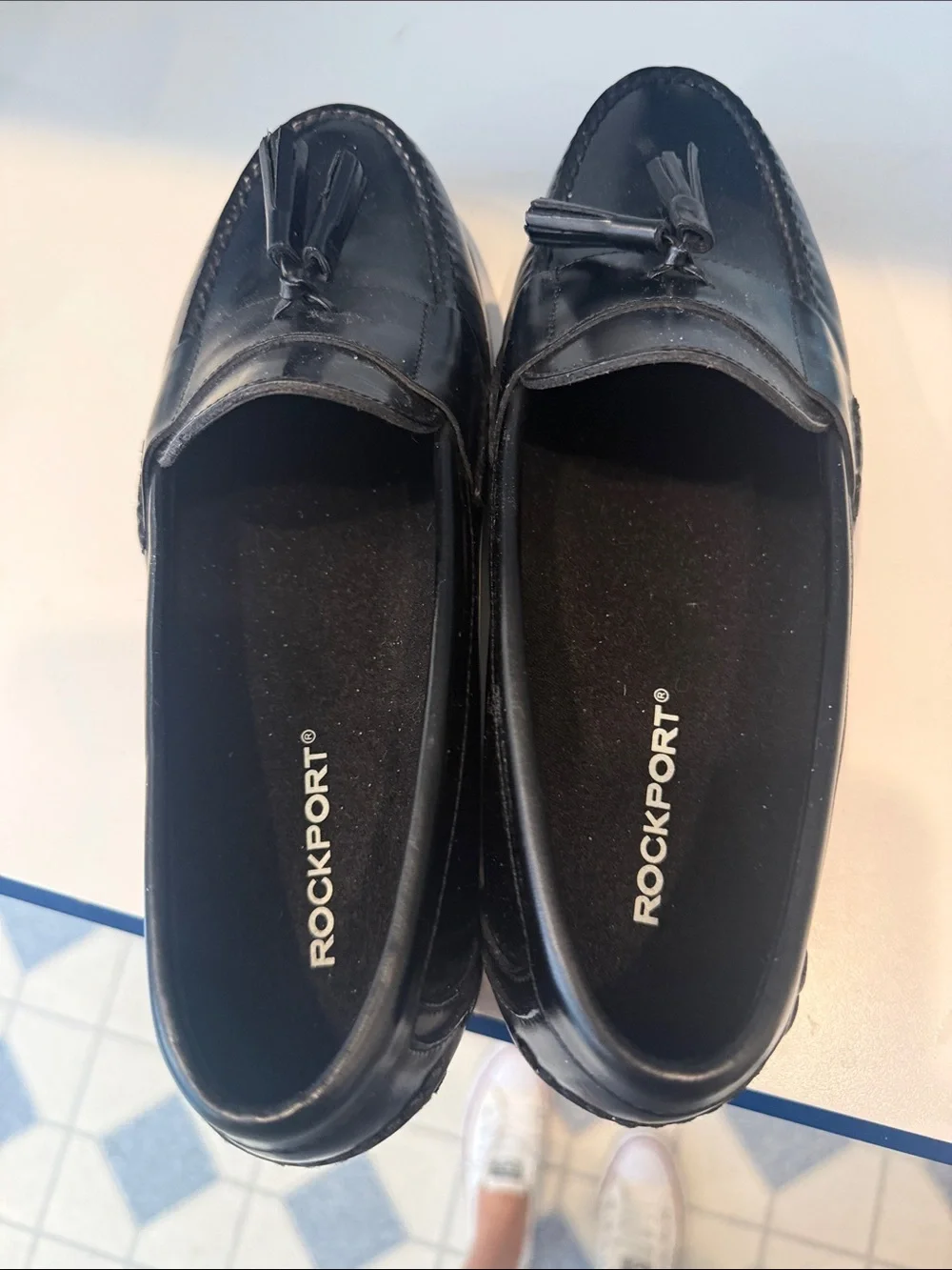 Rockport Men's Black Leather Tassel Penny Loafers